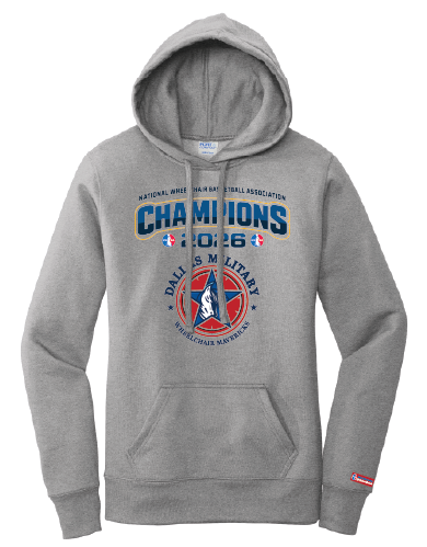 NWBA Officially Licensed – Dallas Military Wheelchair Mavericks – 2026 National Champions – Ladies Fleece Pullover Hoodie – Full‑Front Print Edition