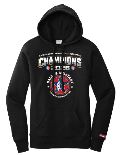 NWBA Officially Licensed – Dallas Military Wheelchair Mavericks – 2026 National Champions – Ladies Fleece Pullover Hoodie – Full‑Front Print Edition