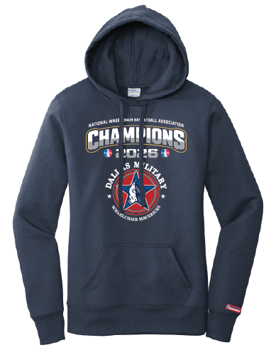 NWBA Officially Licensed – Dallas Military Wheelchair Mavericks – 2026 National Champions – Ladies Fleece Pullover Hoodie – Full‑Front Print Edition