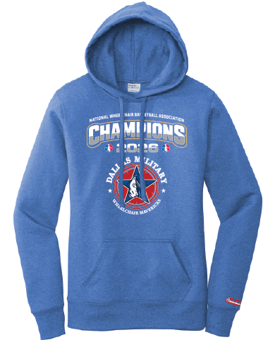 NWBA Officially Licensed – Dallas Military Wheelchair Mavericks – 2026 National Champions – Ladies Fleece Pullover Hoodie – Full‑Front Print Edition