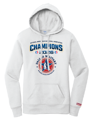 NWBA Officially Licensed – Dallas Military Wheelchair Mavericks – 2026 National Champions – Ladies Fleece Pullover Hoodie – Full‑Front Print Edition