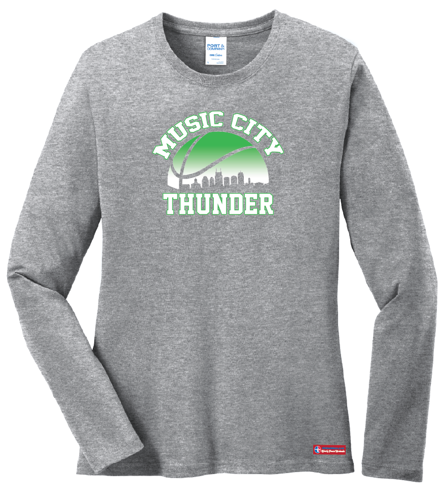 NWBA Officially Licensed - Music City Thunder - Women's - L/S T-Shirt - Cotton