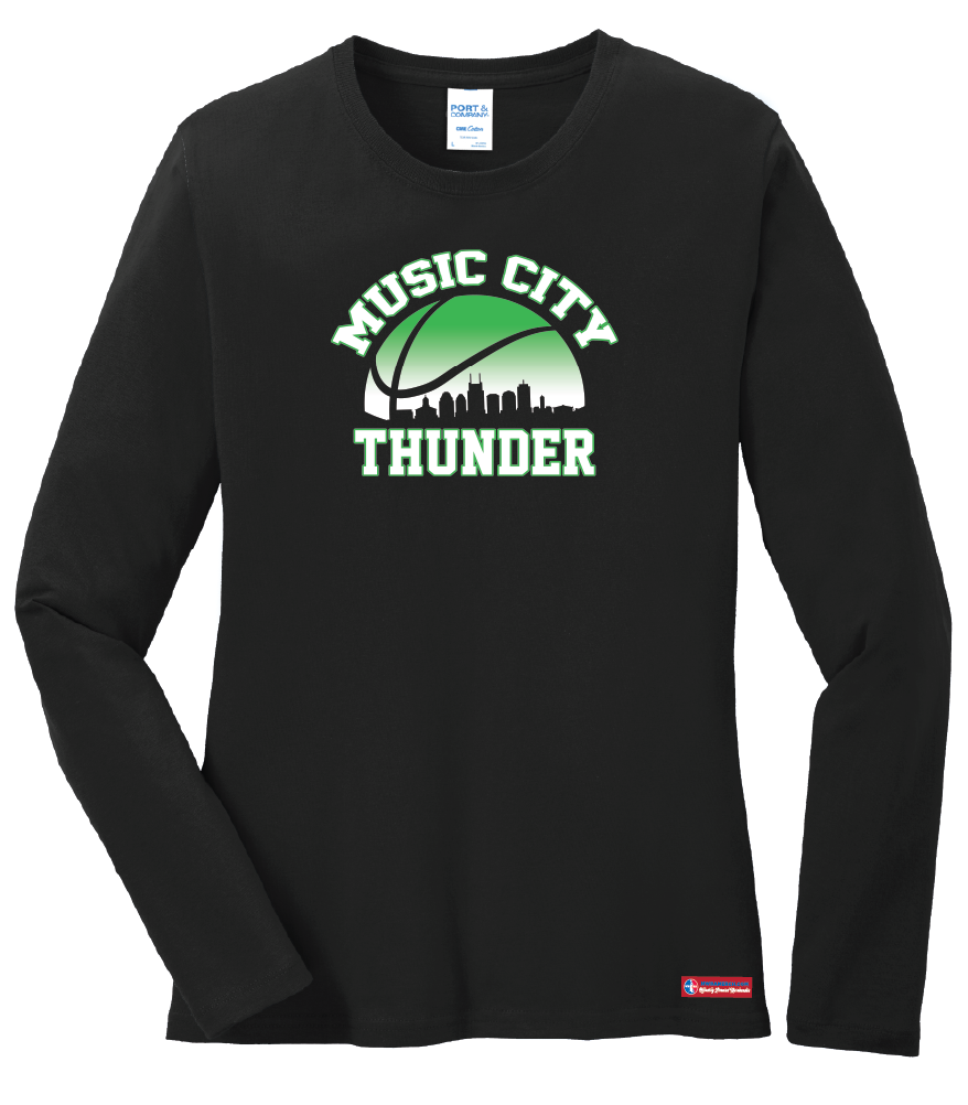 NWBA Officially Licensed - Music City Thunder - Women's - L/S T-Shirt - Cotton