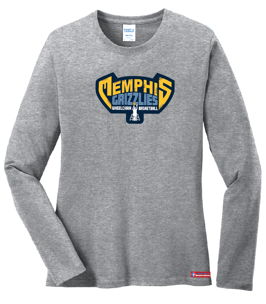 NWBA Officially Licensed - Memphis Rollin' Grizzlies - Women's - L/S T-Shirt - Cotton