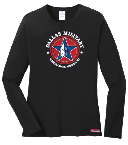 NWBA Officially Licensed - Dallas Military Wheelchair Mavericks - Women's - L/S T-Shirt - Cotton