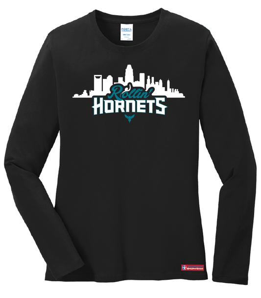 NWBA Officially Licensed - Rollin' Hornets - Women's - L/S T-Shirt - Cotton