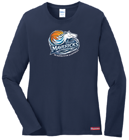 NWBA Officially Licensed - Dallas Jr Wheelchair Mavericks - Women's - L/S T-Shirt - Cotton