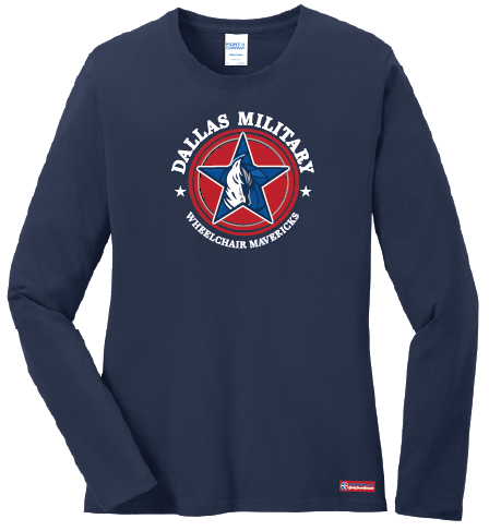 NWBA Officially Licensed - Dallas Military Wheelchair Mavericks - Women's - L/S T-Shirt - Cotton
