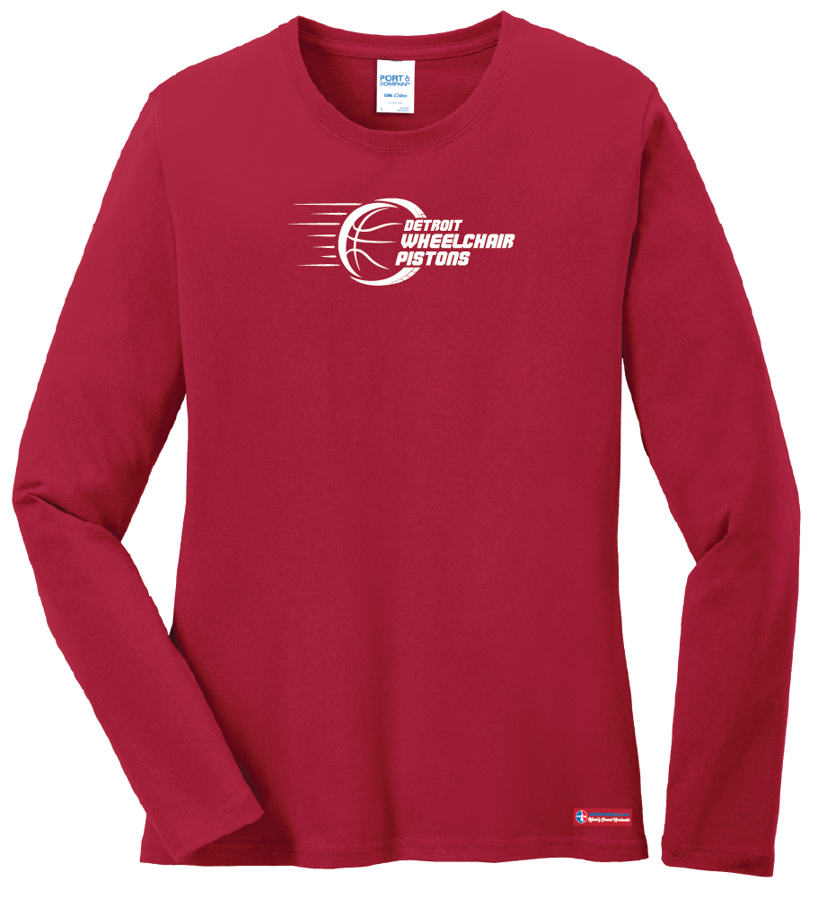 NWBA Officially Licensed - Detroit Wheelchair Pistons - Women's - L/S T-Shirt - Cotton