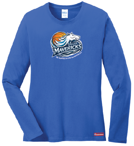 NWBA Officially Licensed - Dallas Jr Wheelchair Mavericks - Women's - L/S T-Shirt - Cotton