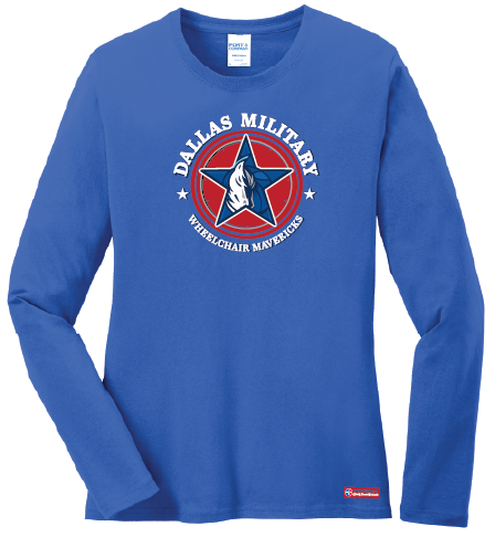 NWBA Officially Licensed - Dallas Military Wheelchair Mavericks - Women's - L/S T-Shirt - Cotton