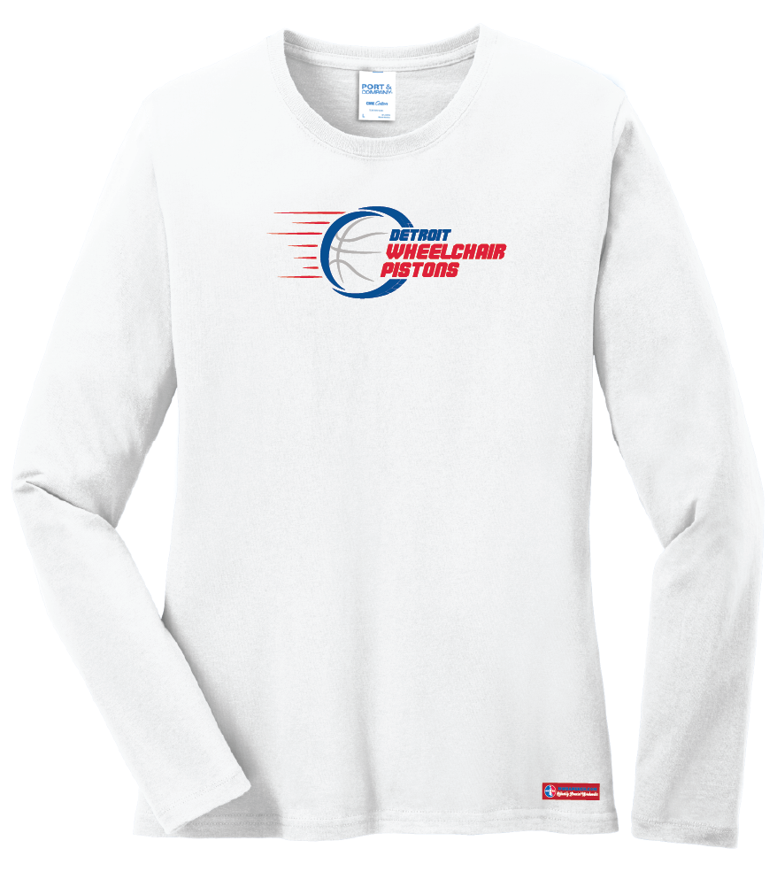 NWBA Officially Licensed - Detroit Wheelchair Pistons - Women's - L/S T-Shirt - Cotton