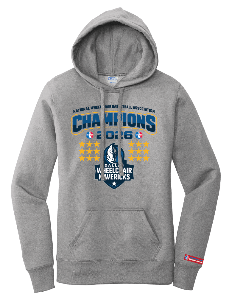 NWBA Officially Licensed – Dallas Wheelchair Mavericks – 2026 National Champions – Ladies Fleece Pullover Hoodie – Full‑Front Print Edition