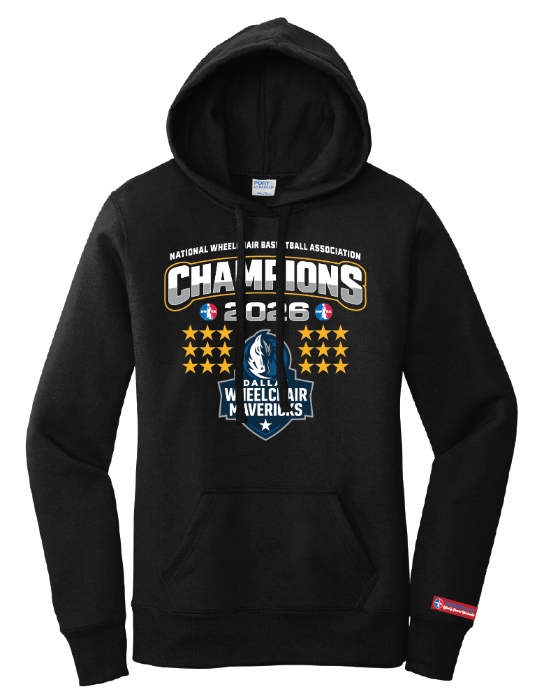 NWBA Officially Licensed – Dallas Wheelchair Mavericks – 2026 National Champions – Ladies Fleece Pullover Hoodie – Full‑Front Print Edition