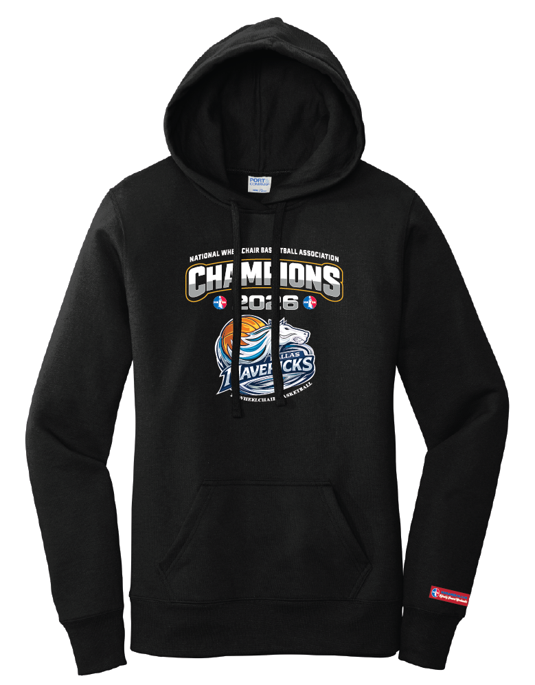 NWBA Officially Licensed – Dallas Jr Wheelchair Mavericks – 2026 National Champions – Ladies Fleece Pullover Hoodie – Full‑Front Print Edition
