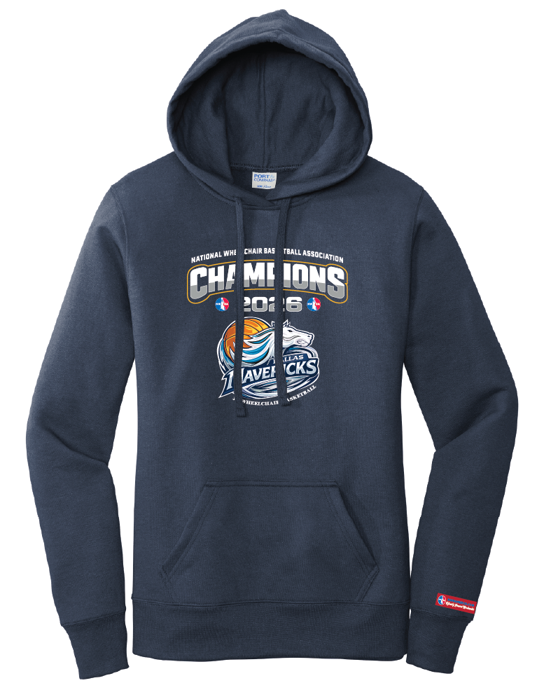 NWBA Officially Licensed – Dallas Jr Wheelchair Mavericks – 2026 National Champions – Ladies Fleece Pullover Hoodie – Full‑Front Print Edition