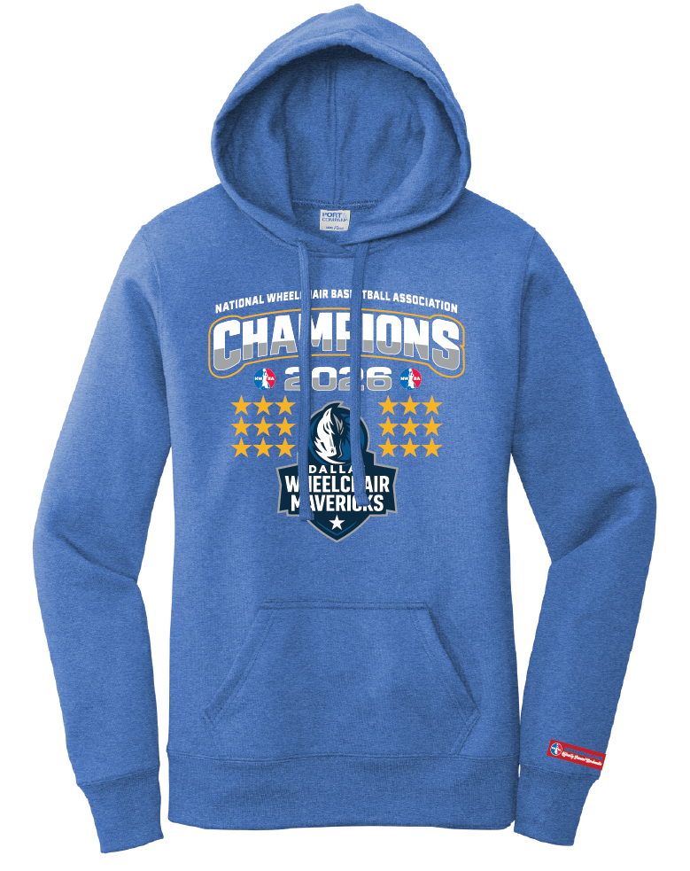NWBA Officially Licensed – Dallas Wheelchair Mavericks – 2026 National Champions – Ladies Fleece Pullover Hoodie – Full‑Front Print Edition