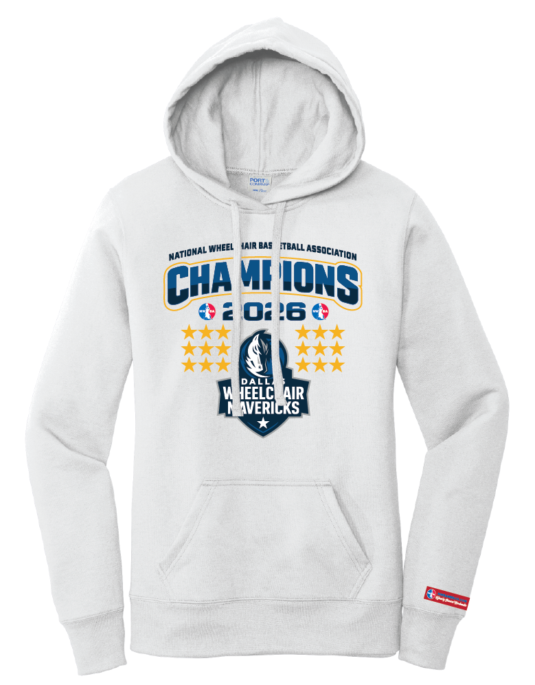 NWBA Officially Licensed – Dallas Wheelchair Mavericks – 2026 National Champions – Ladies Fleece Pullover Hoodie – Full‑Front Print Edition