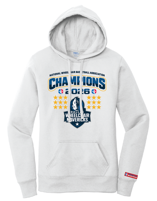 NWBA Officially Licensed – Dallas Wheelchair Mavericks – 2026 National Champions – Ladies Fleece Pullover Hoodie – Full‑Front Print Edition