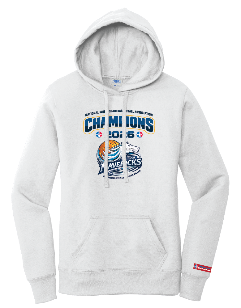 NWBA Officially Licensed – Dallas Jr Wheelchair Mavericks – 2026 National Champions – Ladies Fleece Pullover Hoodie – Full‑Front Print Edition