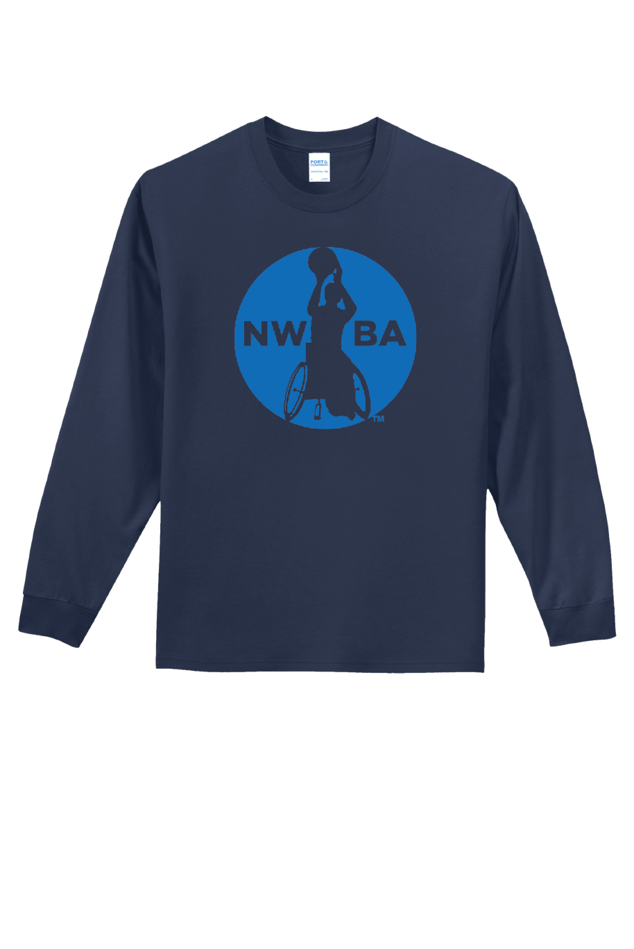 NWBA Officially Licensed - "NWBA 1 COLOR MEDALION" - MEN'S - Cotton Tee - LONG SLEEVE