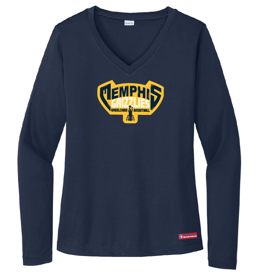 NWBA Officially Licensed - Memphis Rollin Grizzlies - Women's - L/S T-Shirt - Performance