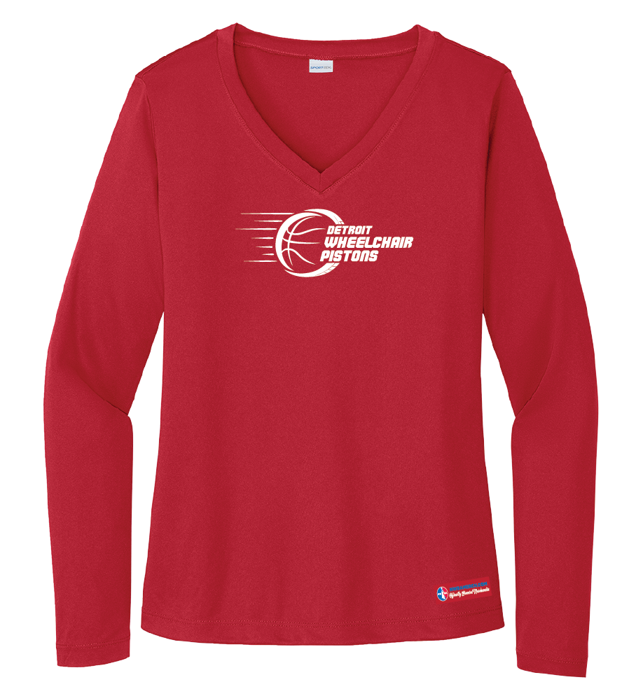 NWBA Officially Licensed - Detroit Wheelchair Pistons - Women's - L/S T-Shirt - Performance