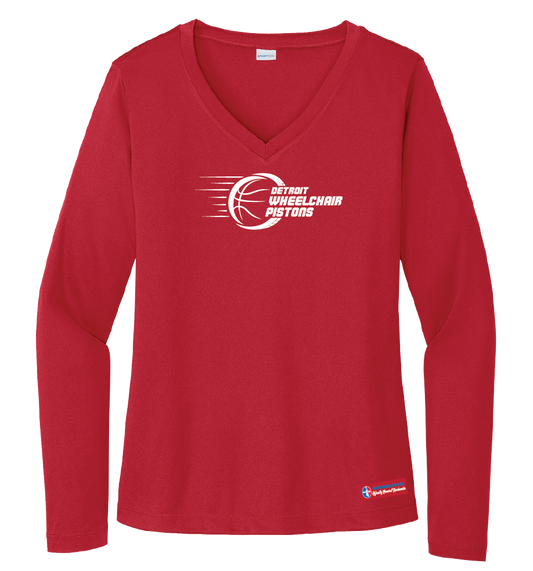NWBA Officially Licensed - Detroit Wheelchair Pistons - Women's - L/S T-Shirt - Performance