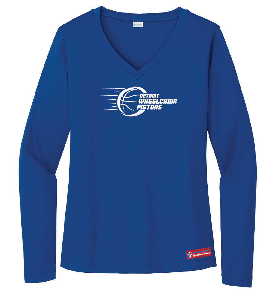 NWBA Officially Licensed - Detroit Wheelchair Pistons - Women's - L/S T-Shirt - Performance