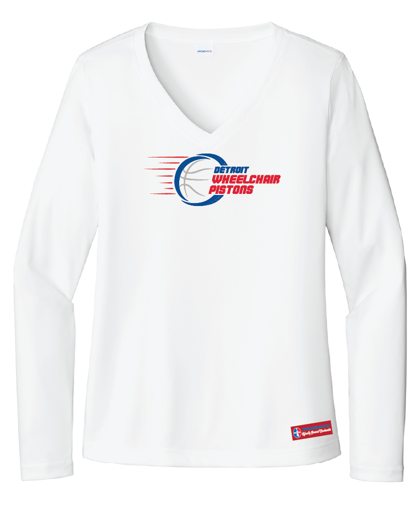 NWBA Officially Licensed - Detroit Wheelchair Pistons - Women's - L/S T-Shirt - Performance