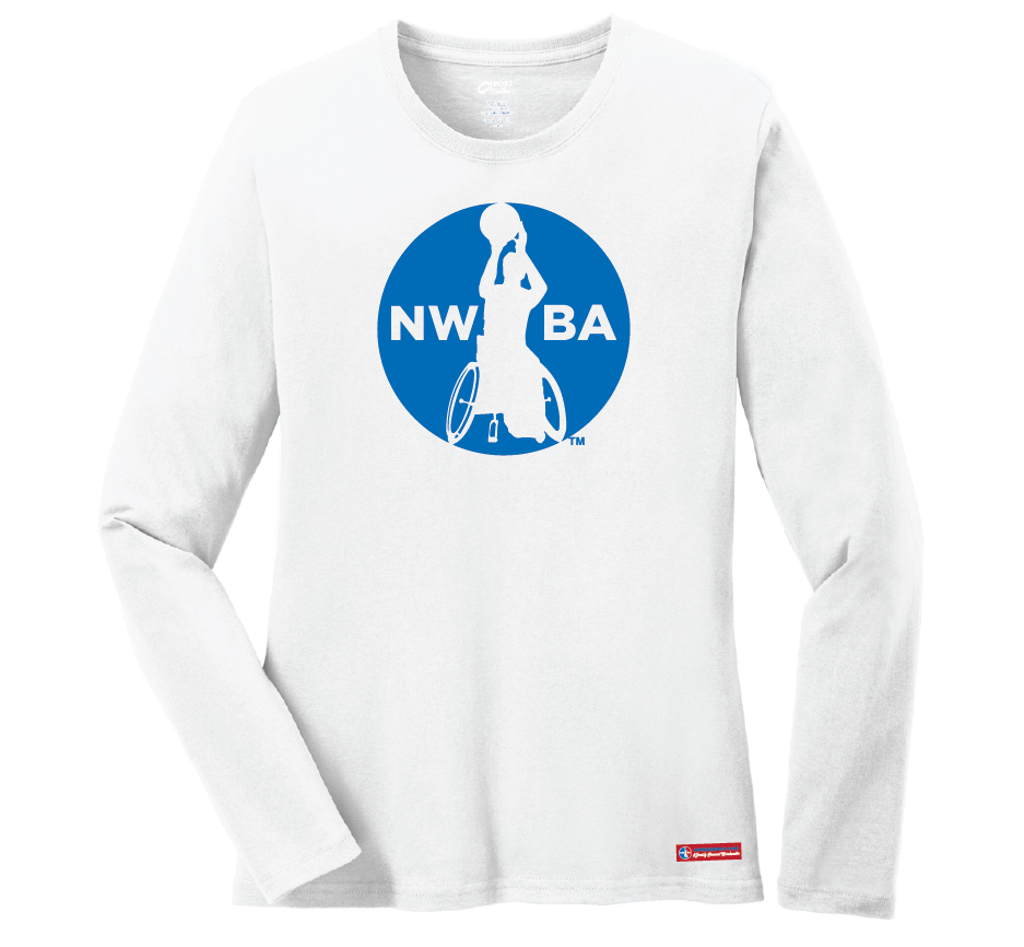 NWBA Officially Licensed - 1-Color Medallion Ladies Cotton Tee Long Sleeve