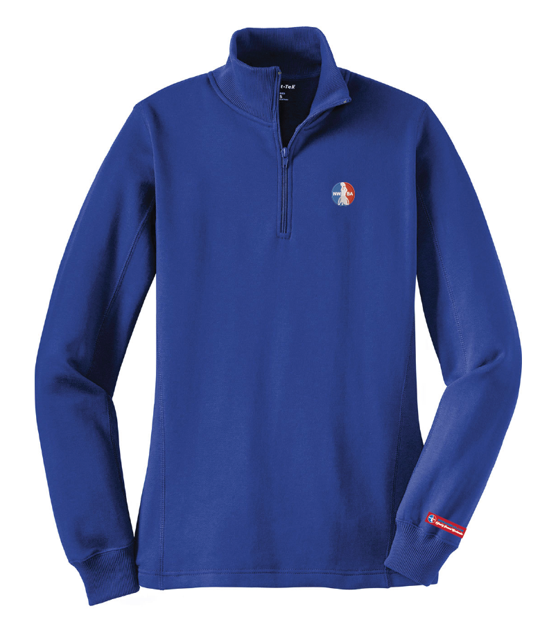 NWBA Officially Licensed - Embroidered Medallion Women's 1/4-Zip Fleece Pullover