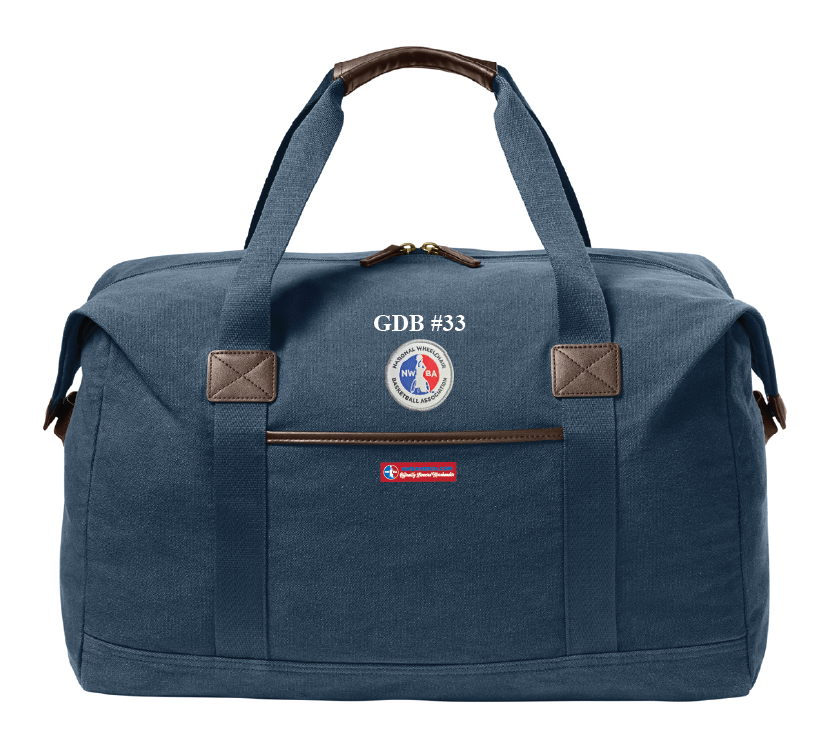 NWBA Officially Licensed - Woven Applique Washed Canvas Duffel