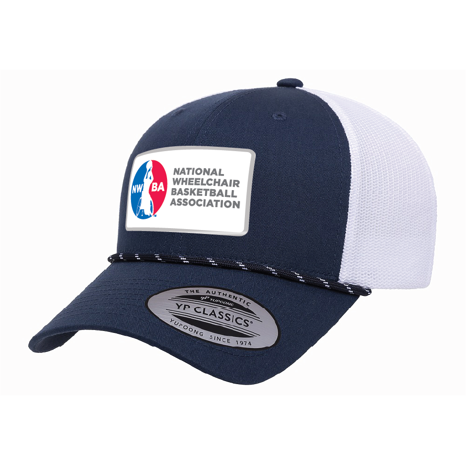 NWBA Officially Licensed - Woven Patch Retro Trucker Cap w/ Braid