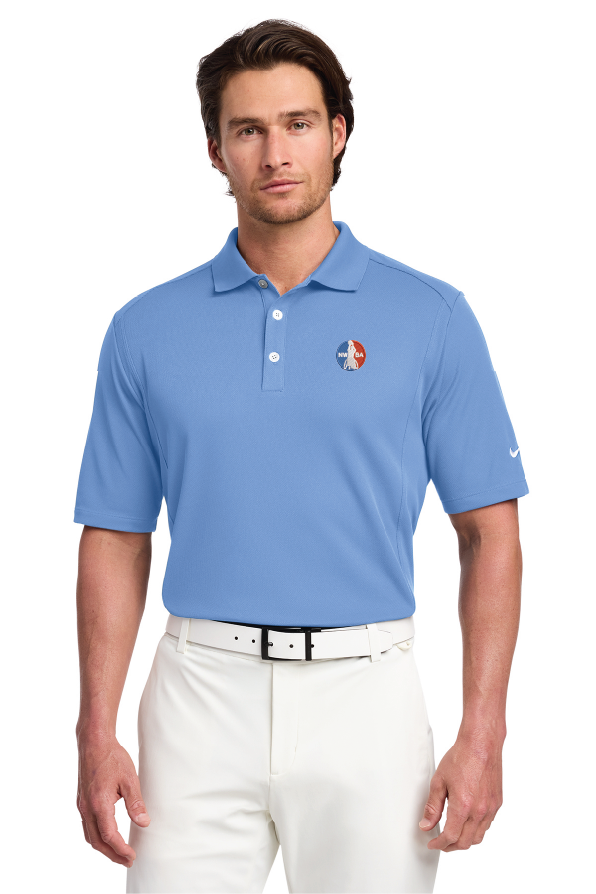 NWBA Officially Licensed - Embroidered Medallion Men's Nike Dri-FIT Polo