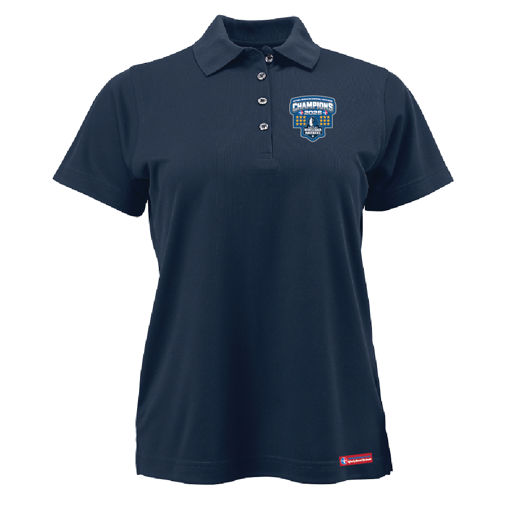 NWBA Officially Licensed – Dallas Wheelchair Mavericks – 2026 National Champions – Ladies Performance Polo – Woven Appliqué Edition
