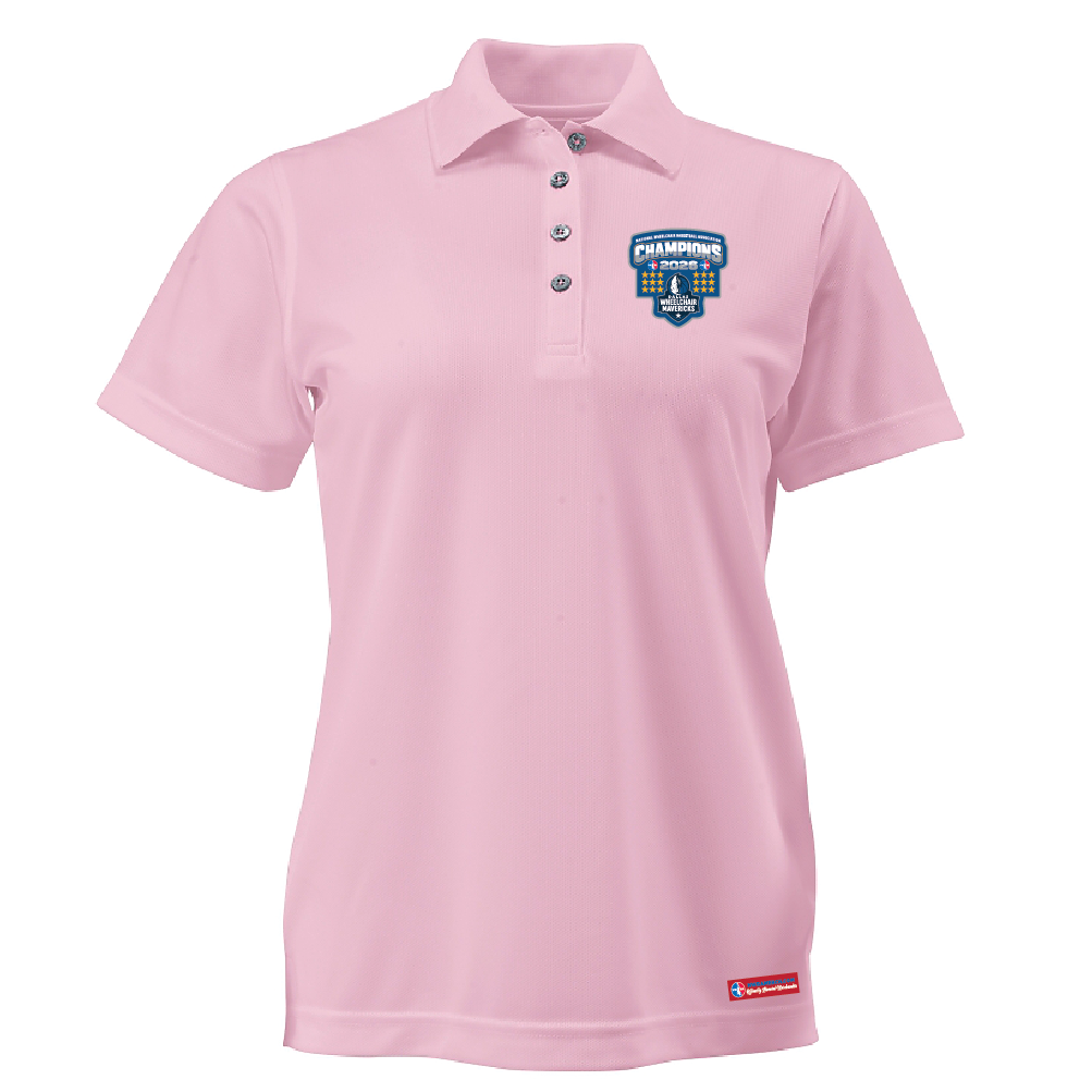 NWBA Officially Licensed – Dallas Wheelchair Mavericks – 2026 National Champions – Ladies Performance Polo – Woven Appliqué Edition