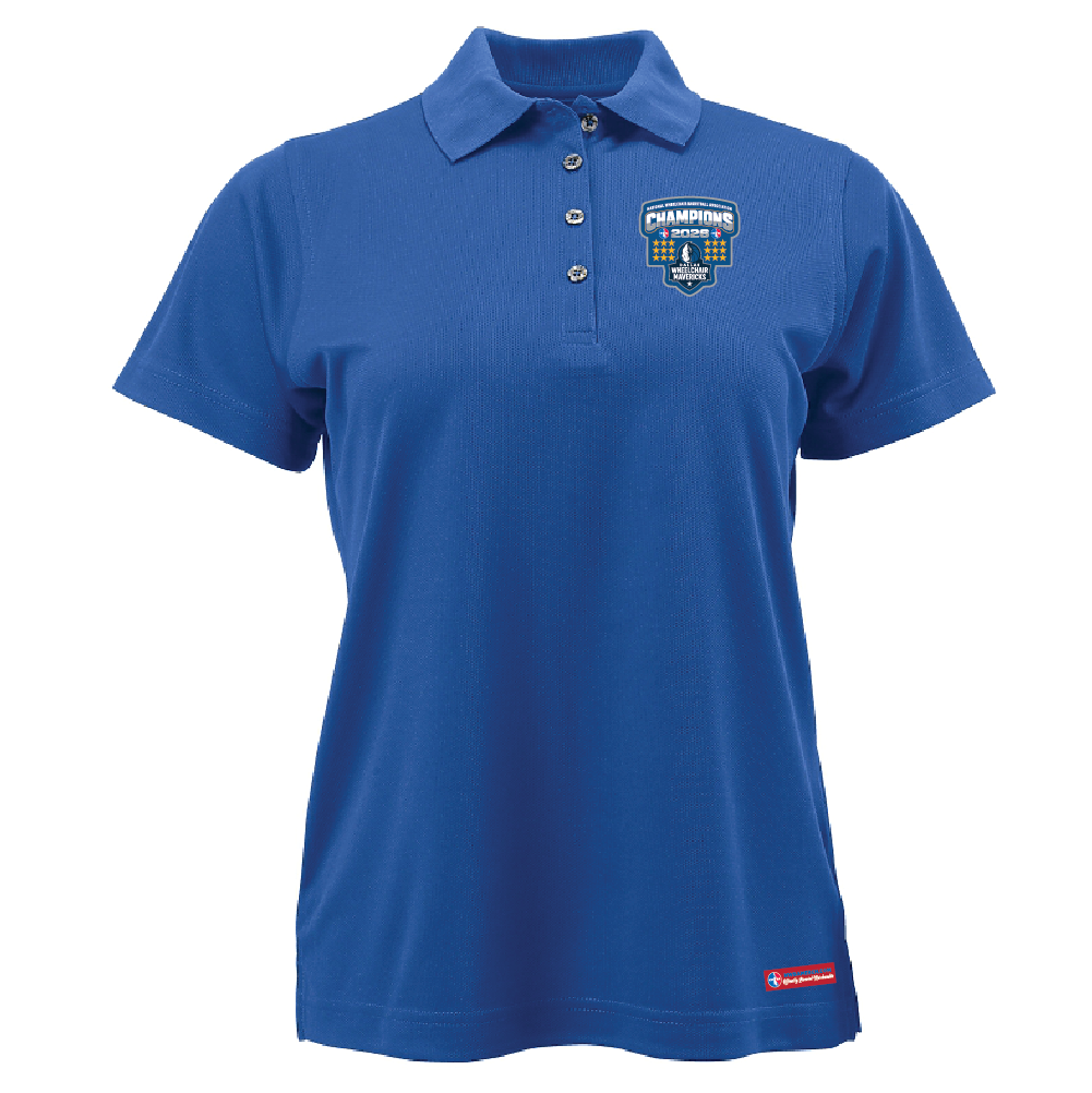 NWBA Officially Licensed – Dallas Wheelchair Mavericks – 2026 National Champions – Ladies Performance Polo – Woven Appliqué Edition