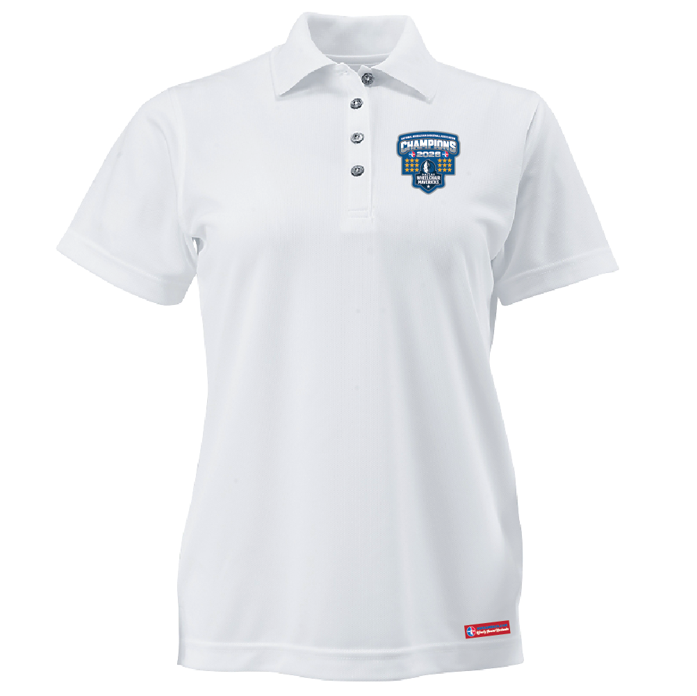 NWBA Officially Licensed – Dallas Wheelchair Mavericks – 2026 National Champions – Ladies Performance Polo – Woven Appliqué Edition