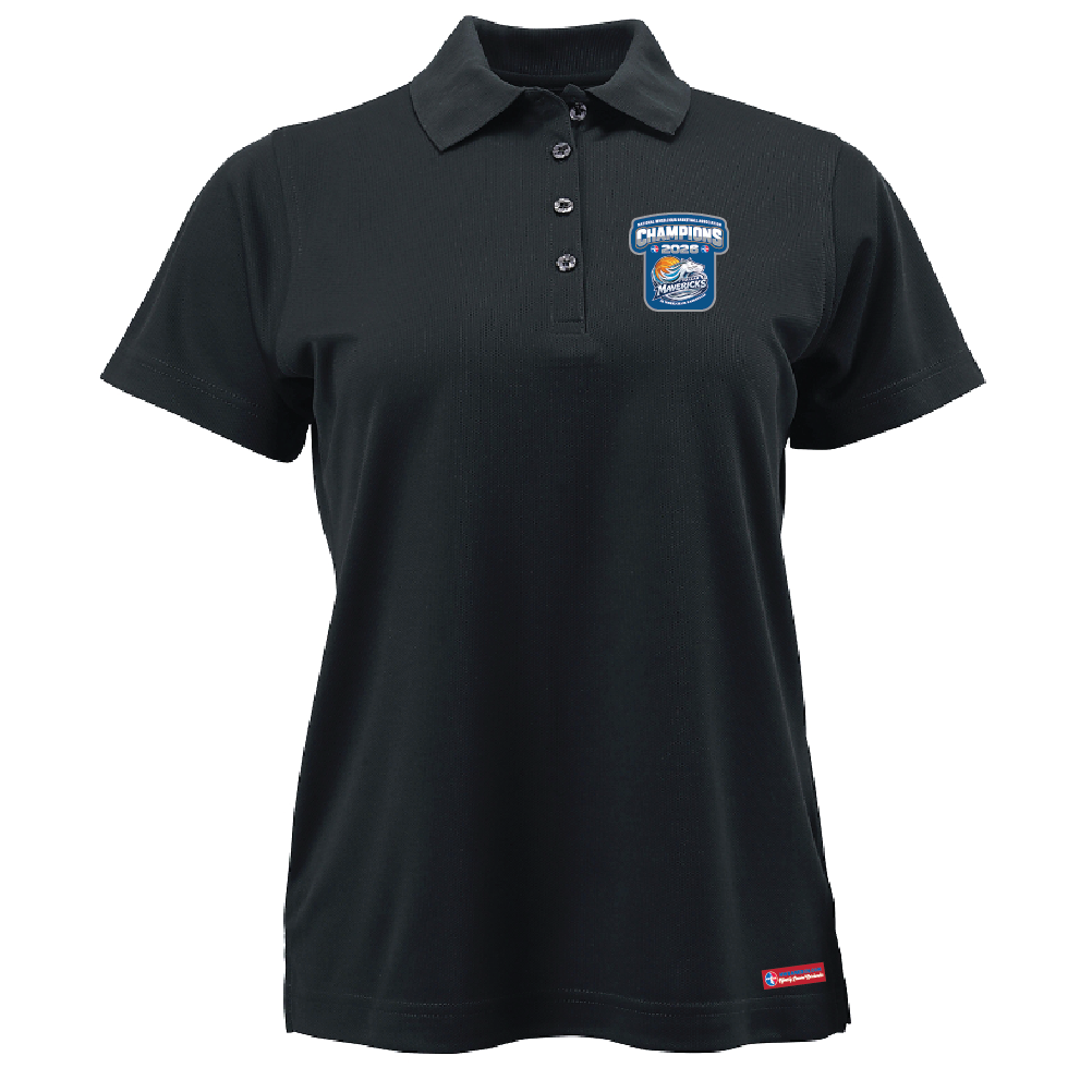 NWBA Officially Licensed – Dallas Jr Wheelchair Mavericks – 2026 National Champions – Ladies Performance Polo – Woven Appliqué Edition