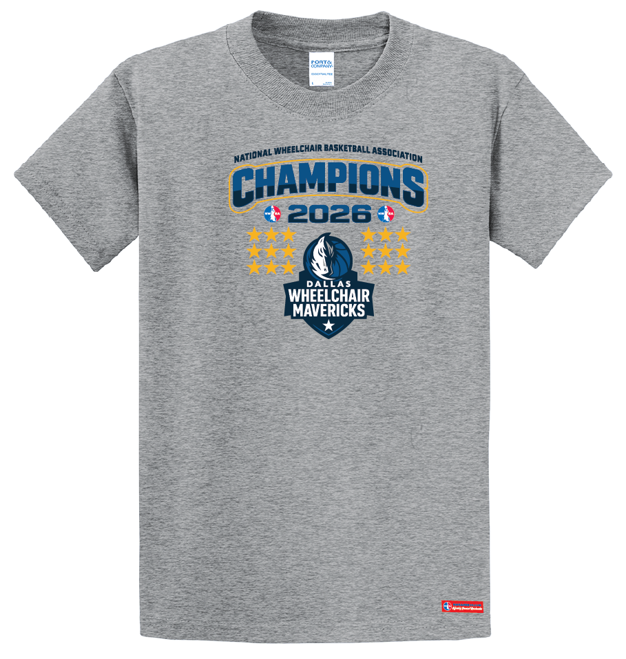 NWBA Officially Licensed – Dallas Wheelchair Mavericks – 2026 National Champions – Men’s Cotton Short Sleeve Tee