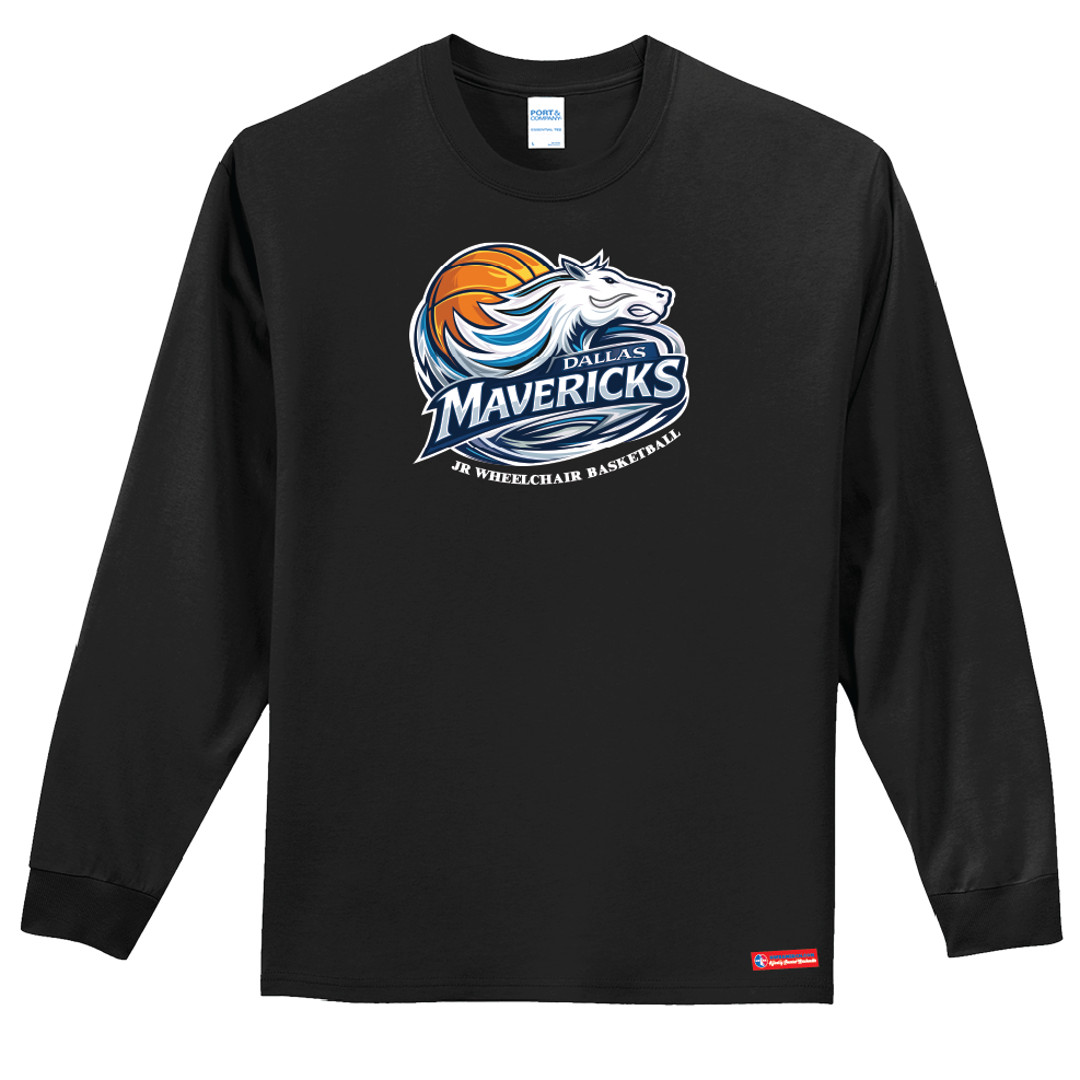 NWBA Officially Licensed - Dallas Jr Wheelchair Mavericks - Youth - L/S T-Shirt - Cotton