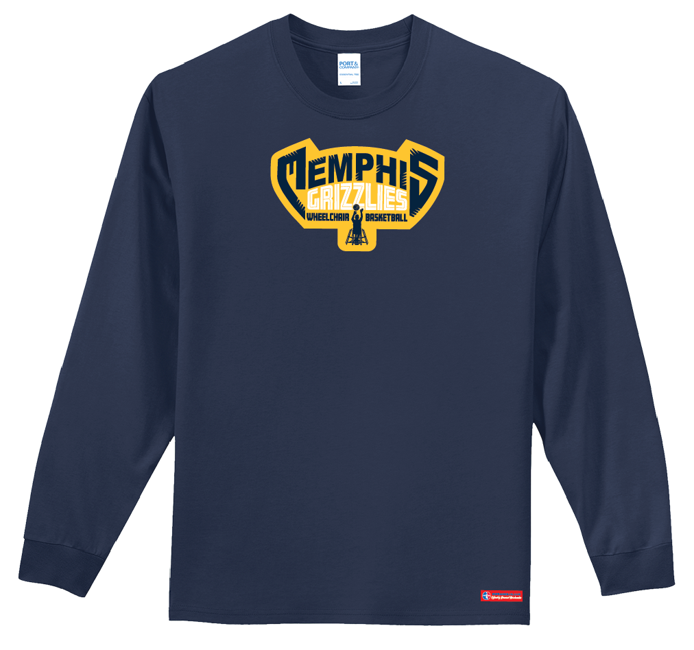 NWBA Officially Licensed - Memphis Rollin' Grizzlies - Men's - L/S T-Shirt - Cotton