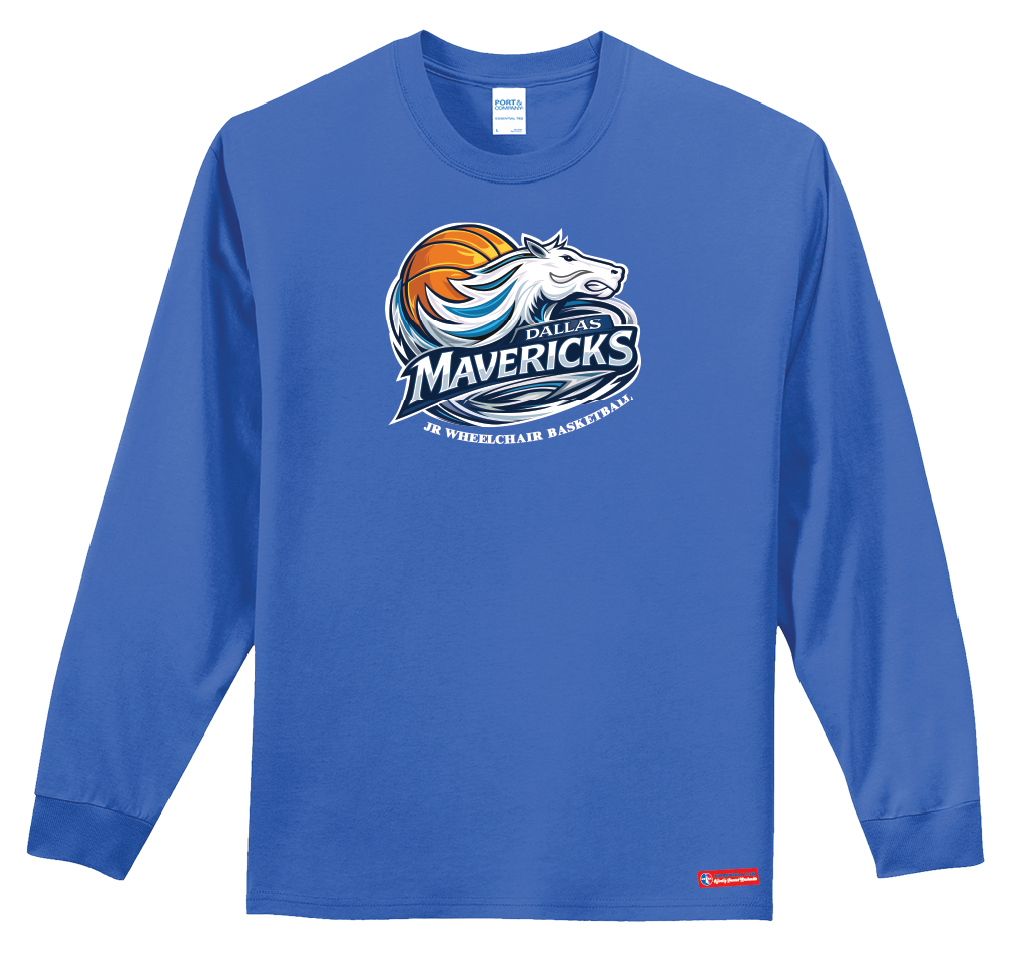 NWBA Officially Licensed - Dallas Jr Wheelchair  Mavericks - Men's - L/S T-Shirt - Cotton