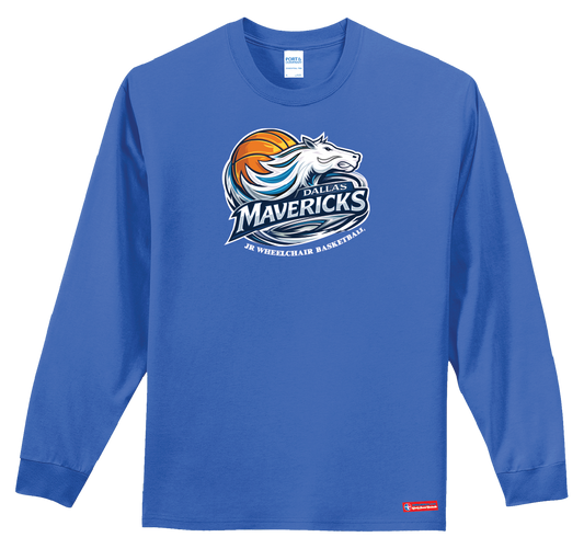 NWBA Officially Licensed - Dallas Jr Wheelchair  Mavericks - Men's - L/S T-Shirt - Cotton