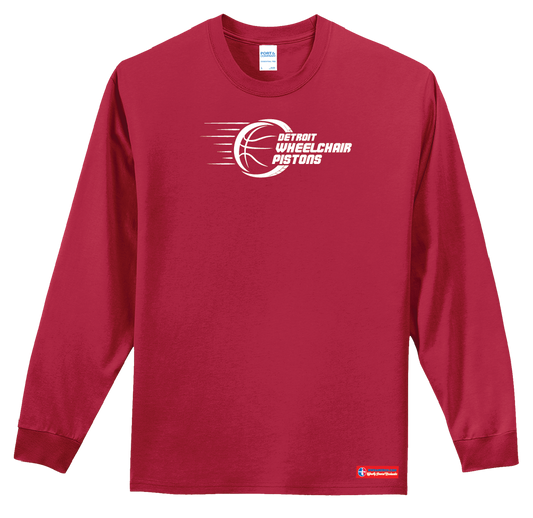 NWBA Officially Licensed - Detroit Wheelchair Pistons - Men's - L/S T-Shirt - Cotton