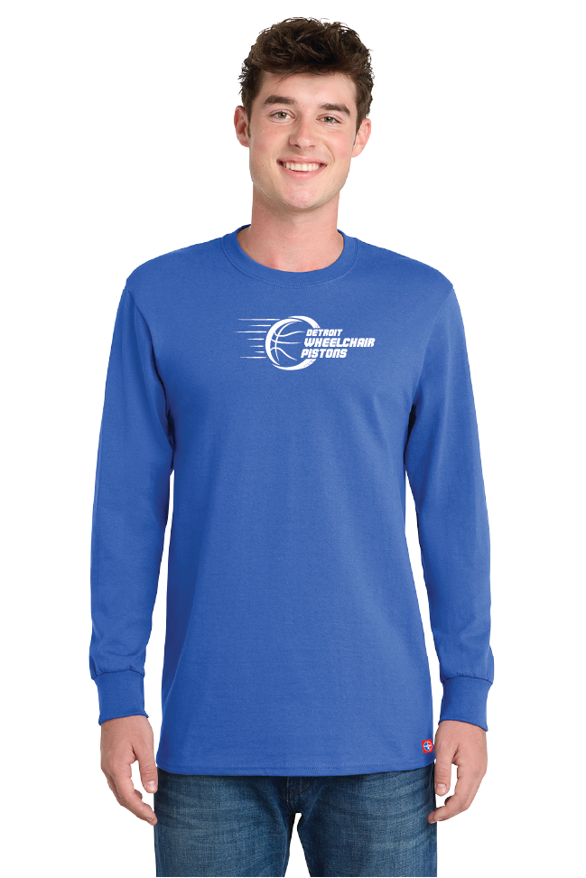 NWBA Officially Licensed - Detroit Wheelchair Pistons - Men's - L/S T-Shirt - Cotton
