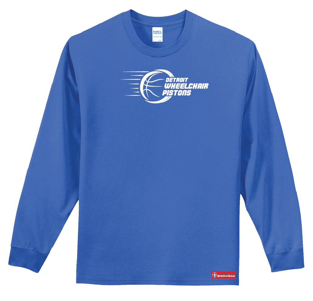 NWBA Officially Licensed - Detroit Wheelchair Pistons - Men's - L/S T-Shirt - Cotton