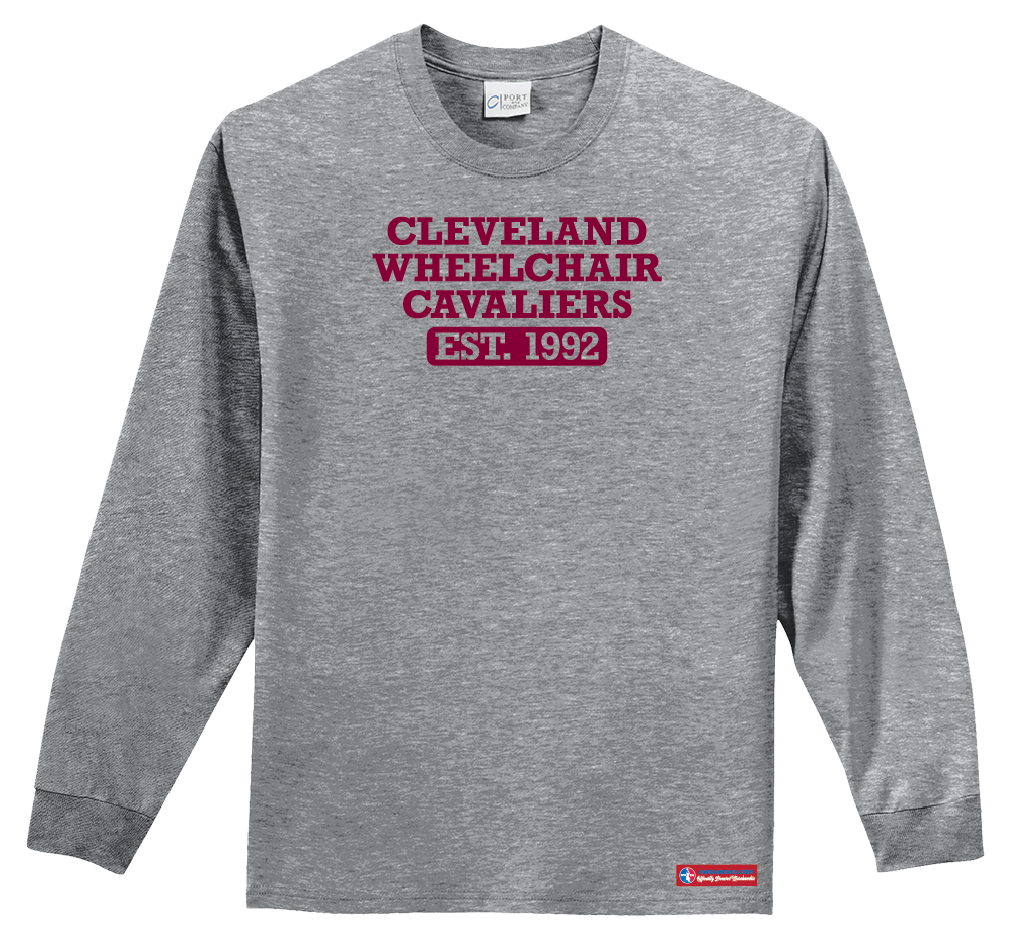 NWBA Officially Licensed - Cleveland Wheelchair Cavaliers - Men's - L/S T-Shirt - Cotton