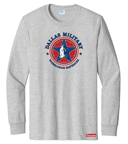 NWBA Officially Licensed - Dallas Military Wheelchair  Mavericks - Men's - L/S T-Shirt - Cotton